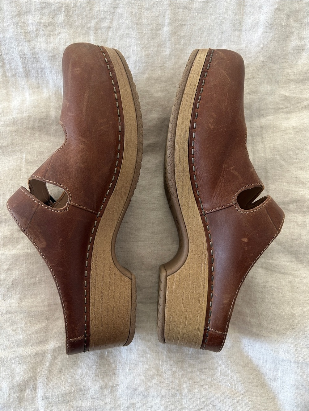 Dansko Brown Leather Mary Jane Clogs with Buckle - Picture 4 of 8
